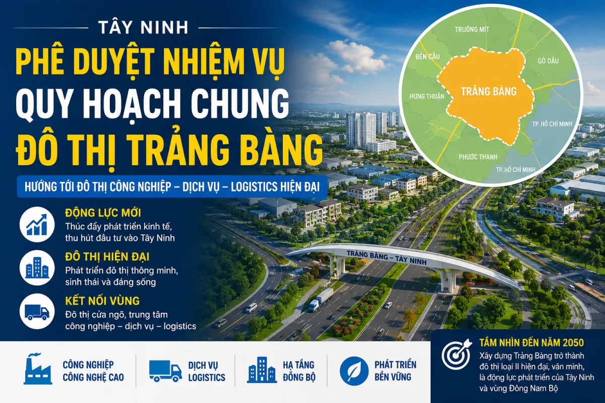 Trảng Bàng vươn mình: Quy hoạch trung tâm hành chính mới và tiềm năng bất động sản