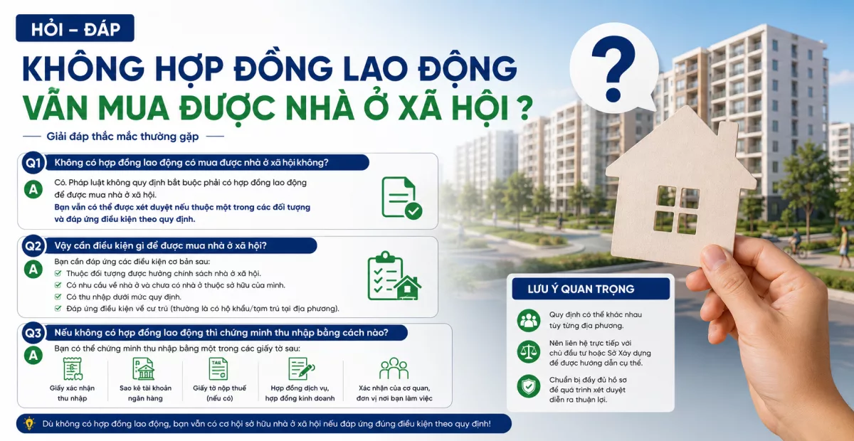 Không hợp đồng lao động vẫn mua được nhà ở xã hội