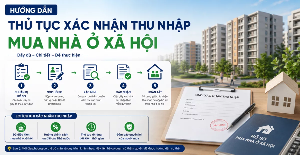 Dự án Nhà ở xã hội Khu dân cư TTC Hướng dẫn thủ tục xác nhận thu nhập mua nhà ở xã hội