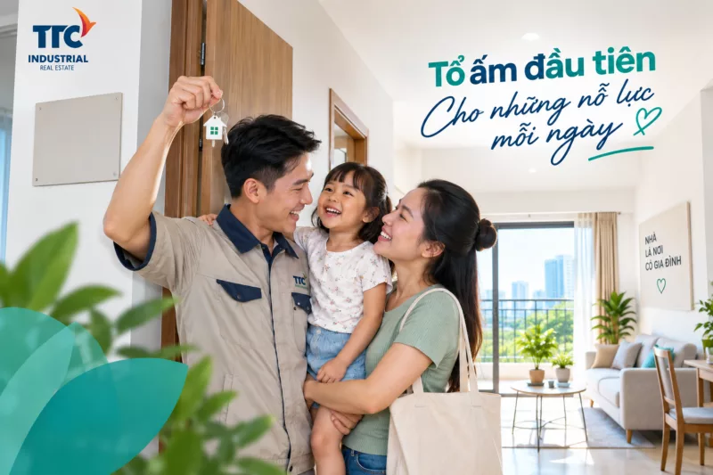 Dự án Nhà ở xã hội Khu dân cư TTC Niềm vui của gia đình công nhân khi nhận chìa khóa căn hộ đầu tiên