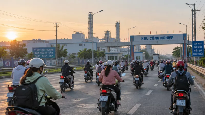 Sống gần KCN giúp người lao động thuận tiện di chuyển đến nơi làm việc