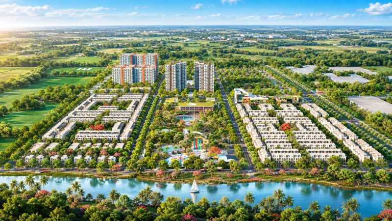 Toàn cảnh quy hoạch Khu dân cư Thành Thành Công với không gian sống xanh và hệ thống tiện ích đồng bộ.